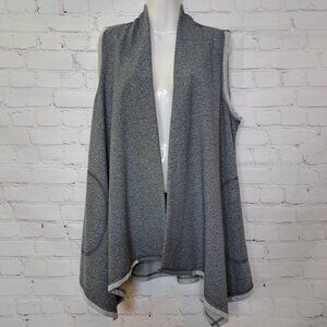 Ruby Rd. Asymmetrical Open Front Sleeveless Cardigan Size Small